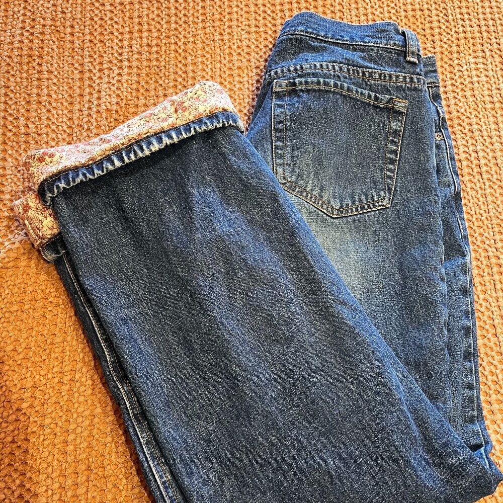 Vintage Eddie Bauer Inside Patterned Jeans